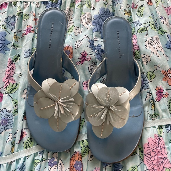 Roberto Vianni light blue vintage kitten heels - Picture 4 of 4